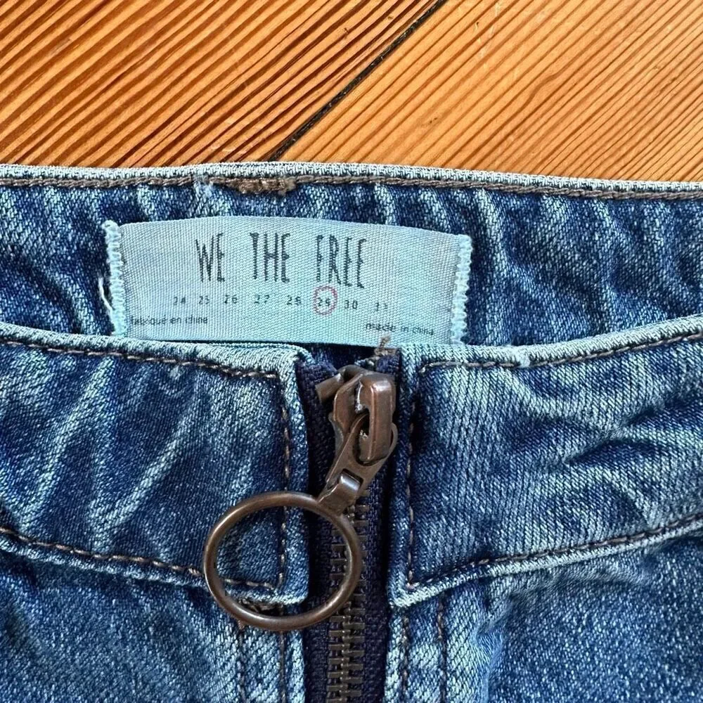 Free People We the Free Zip It Up Denim Mini Skirt Size 29
